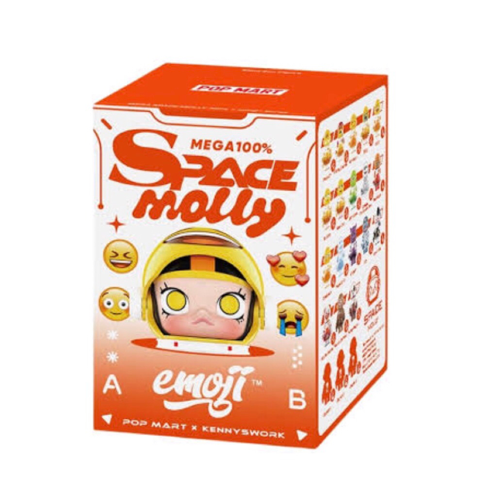 POPMART  mega 100% space Molly Emoji serie ของแท้ 100%