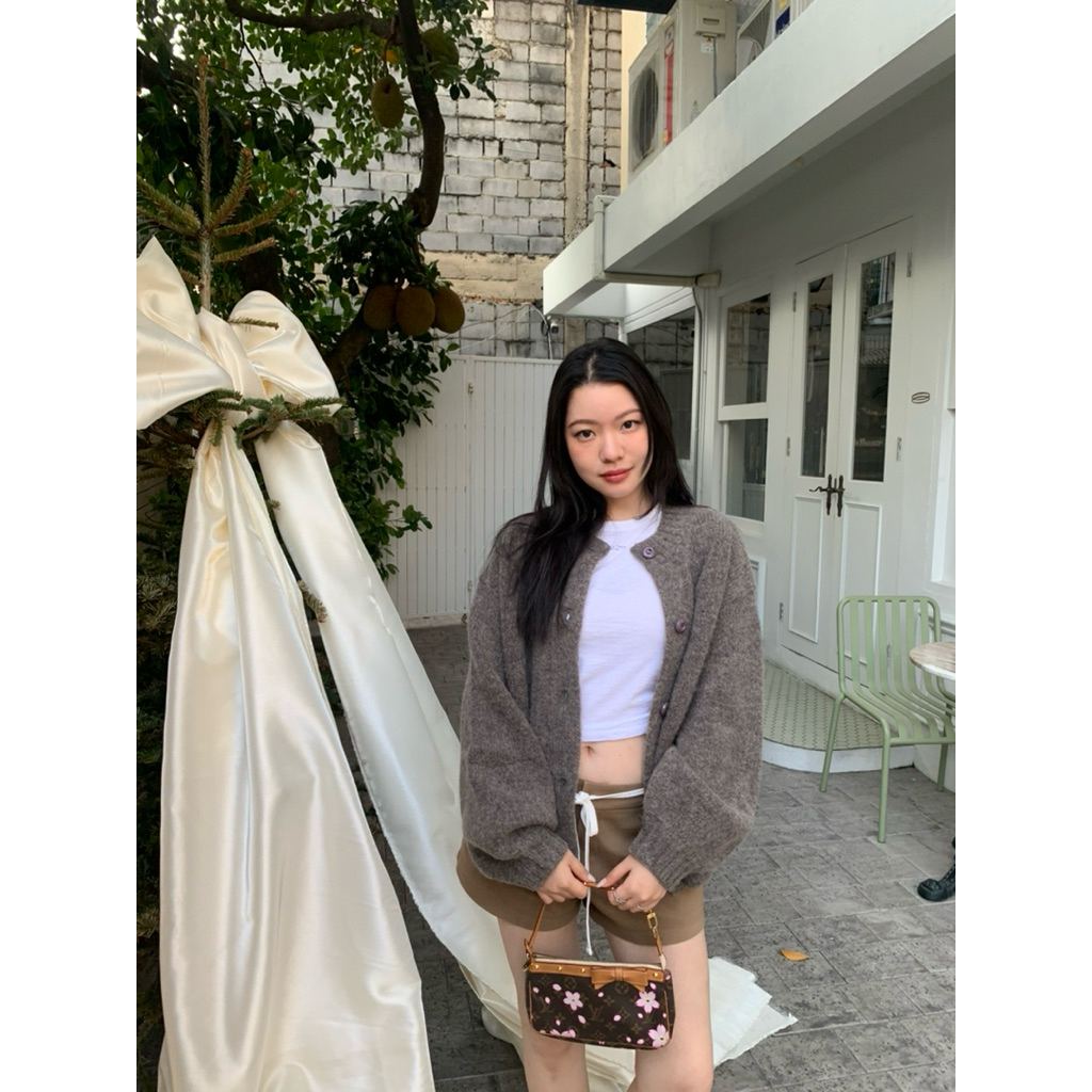 rollriroo คาร์ดิแกนไหมพรมแขนพอง รุ่น princess cardigan