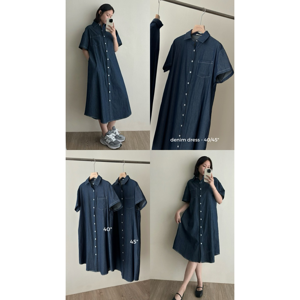 FADTHINGS : denim dress 2 ความยาว 40“/45” 🐄🍎
