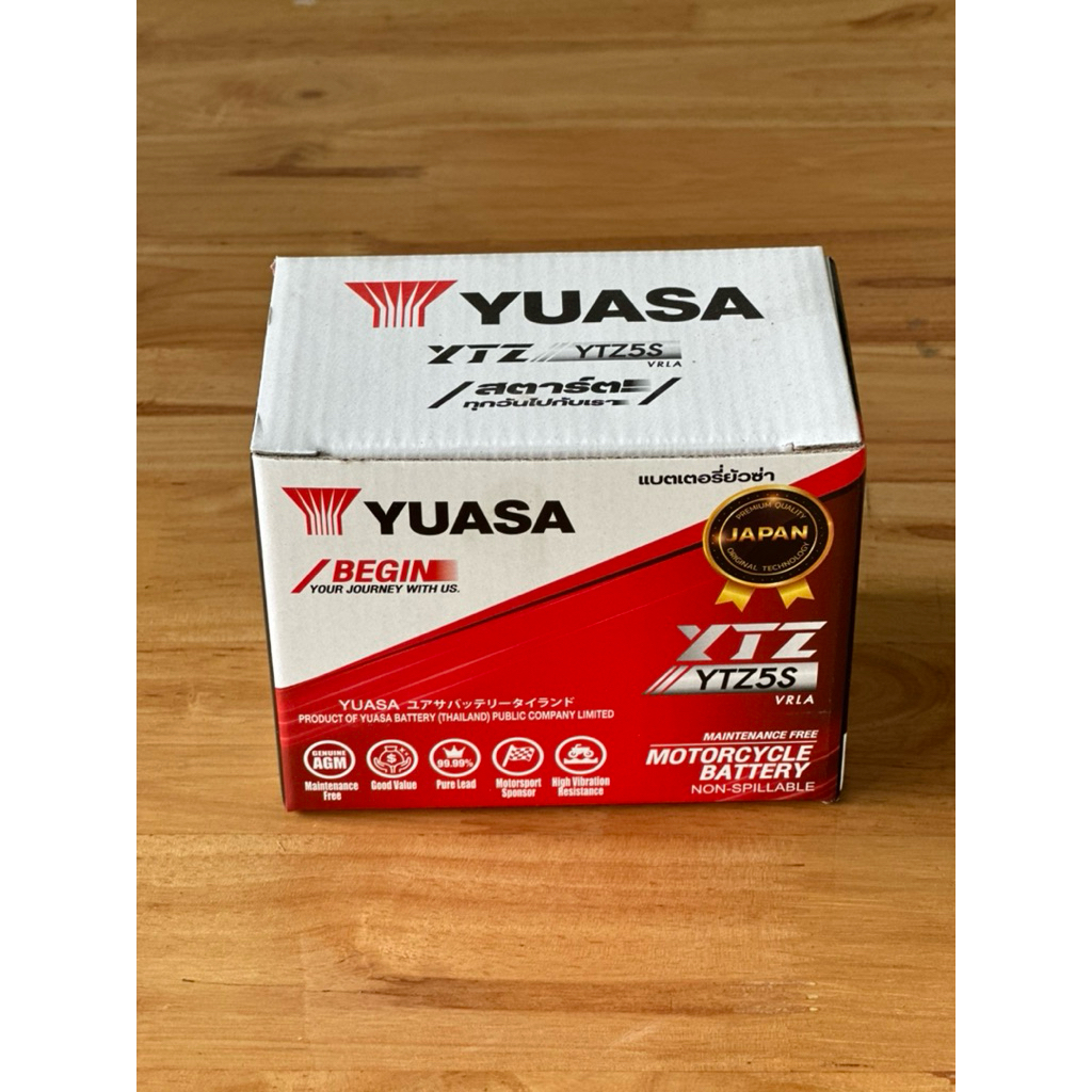 yuasa ytz5s 12v 5แอมป์ แบตเตอรี่มอเตอร์ไซค์ แบตเตอรี่แห้ง