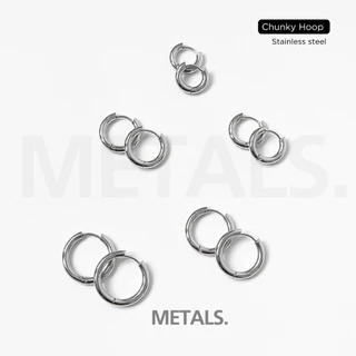 METALS ต่างหูห่วง Chunky Hoop 3 mm สแตนเลส (WATERPROOF) EH14-02