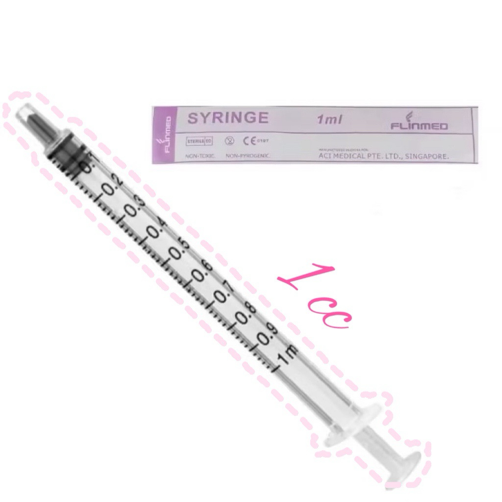 ไซริ้งค์ 1 ซีซี *ชิ้นละ 2 บาท*  ไม่มีเข็ม syringe 1 ml ปลอดเชื้อ ใช้กับยาฉีดได้ ป้อนยา ป้อนอาหาร