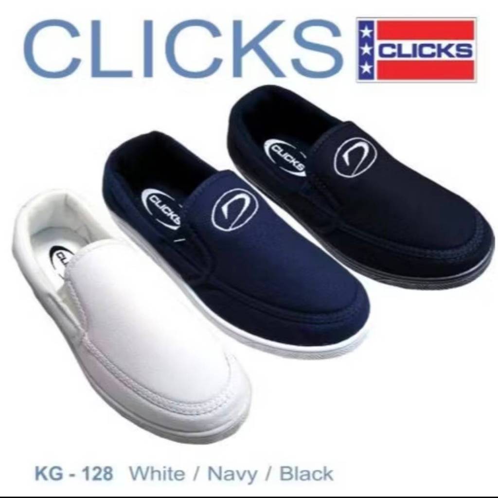 Clicks รุ่น KG-128 รองเท้าผ้าใบหญิงและชาย พื้นหนา PVC เกรดAยึดเกาะดี ด้านมีกันน็อคนุ่มไม่กัดเท้า