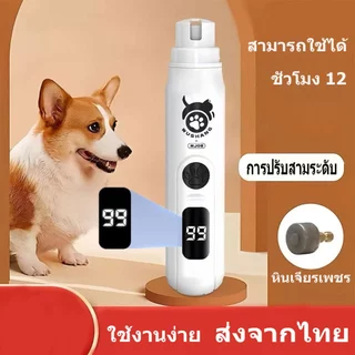 เครื่องบดเล็บสุนัขไฟฟ้า, ไฟ LED ABS กรรไกรตัดเล็บสัตว์เลี้ยง, กรรไกรตัดเล็บสัตว์เลี้ยงแบบชาร์จไฟได้ USB 3 สปีด