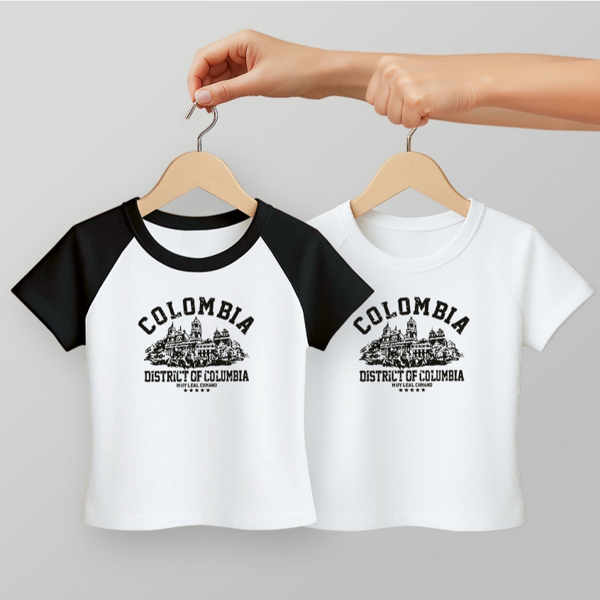 เสื้อครอปสั้น รัดรูป สกรีนลายวินเทจy2k ครอปbaby tee เสื้อแฟชั่นเอวลอย เสื้อสีทูโทนสวยๆ ครอปเท่ๆ
