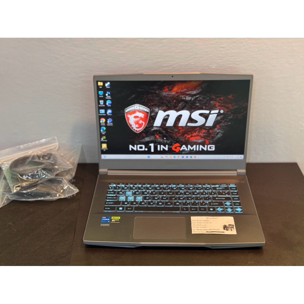 โน๊ตบุ๊คเกมมิ่ง MSI Thin 15 B12UCX-1428TH / i5-12450H / Ram 16GB /SSD 512GB /RTX 2050 (มือสอง สภาพให