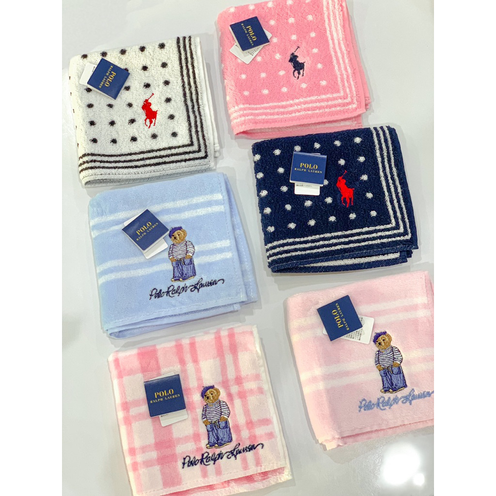 ผ้าขนหนูเช็ดหน้าจาก Polo ralph สุดฮิต เช็ดหน้า ผ้าทอเเน่น