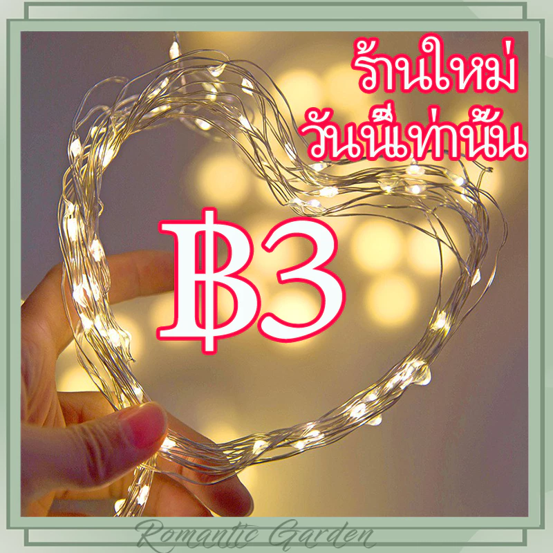 ไฟนางฟ้า LED ลวดทองแดง กันน้ำ ยาว 1/2/3 เมตร