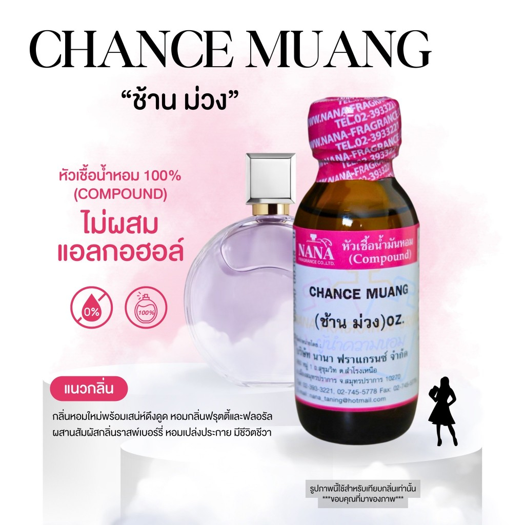 หัวเชื้อน้ำหอม 100% กลิ่นช้าน ม่วง(CHANCE MUANG)