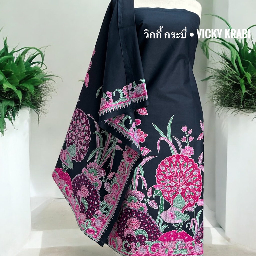 ผ้าปาเต๊ะผู้หญิง ลายนกยูงโทนพาสเทล Cotton 100% พรีเมียม ขนาด 2เมตร - รูปที่ 3