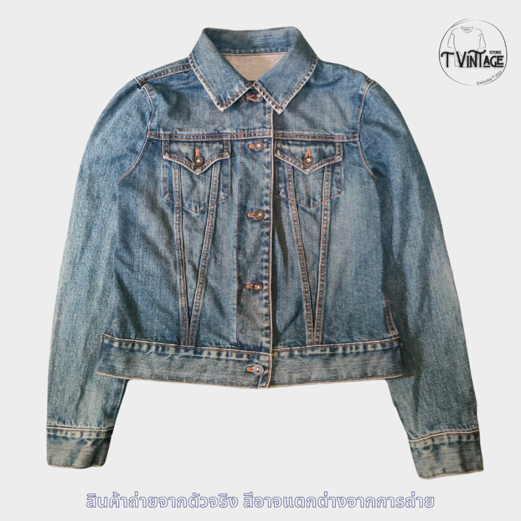 LV07 Jacket เสื้อแจ๊กเก็ตยีนส์ เดนิม รอบอก 36  ของแท้