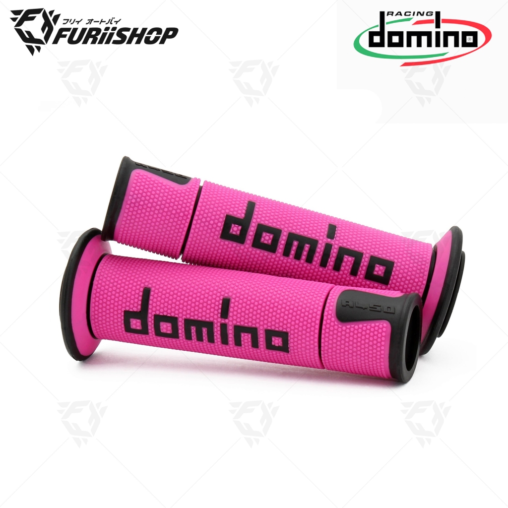 ปลอกแฮนด์ DOMINO A450 ปลายเปิด ชมพู-ดำ