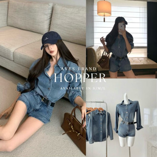 AVES.BRAND (🌟 𝗣𝗥𝗘 จัดส่ง 𝟭𝟴/𝟬𝟰) HOPPER DENIM SET ชุดเซ็ตเสื้…