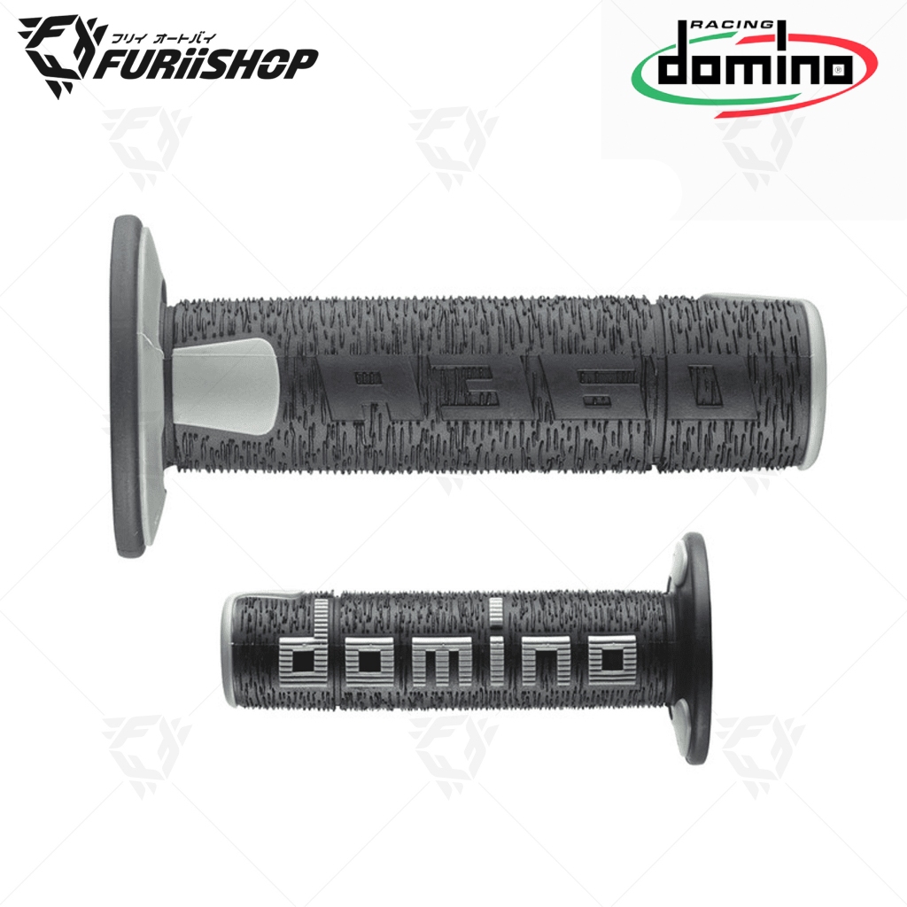 ปลอกแฮนด์ DOMINO A350 ปลายเปิด ดำ-เทา