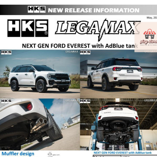 ท่อ HKS Ford Everest Next Gen ปลาย Carbon 2.0 Turbo/TwinTurbo ออกข้าง ADBlue