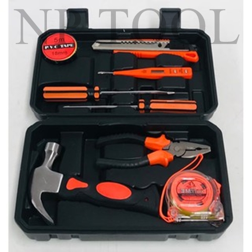 NP-805 ชุดเครื่องมือช่าง 8 ชิ้น ไขควง คีม คัตเตอร์ ค้อน ตลับเมตร พีวีซีเทป (PVC Tape) พร้อมกล่องจัดเก็บอุปกรณ์
