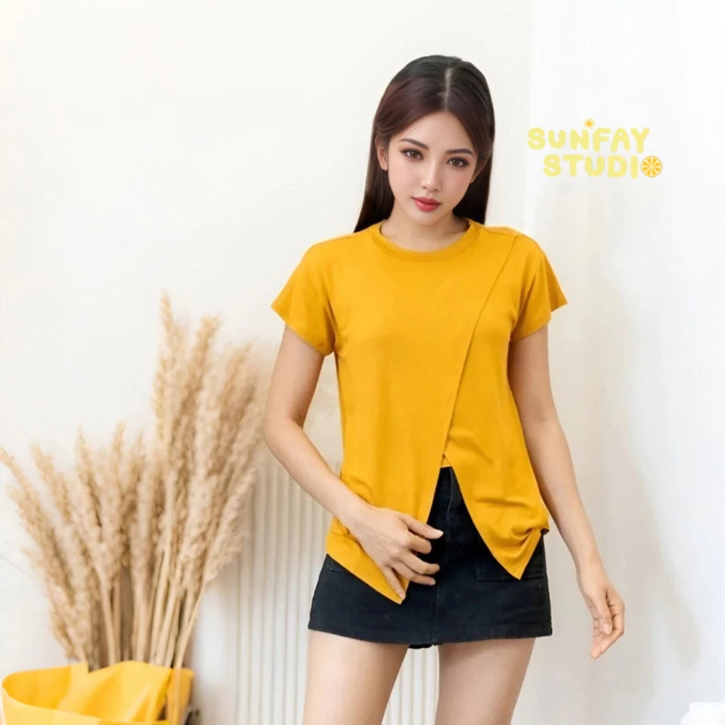 เสื้อให้นมแม่ เสื้อยืดผ้าฝ้ายแขนสั้น ใส่สบายหน้าร้อน