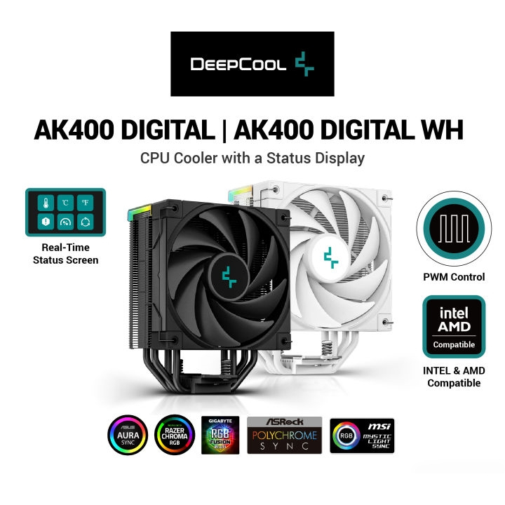 AIR COOLER (ซิงค์ลม) DEEPCOOL AK400 DIGITAL PRO