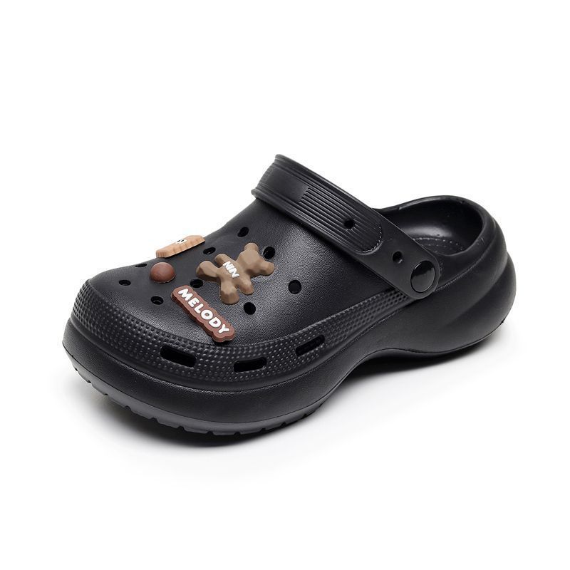 VVEE รองเท้าแตะ crocs Cartoon รองเท้าแตะแบบสวม Sandals EVA ส้นหนา 5 ซม กันลื่นและทนทาน นุ่มสบาย - รูปที่ 7