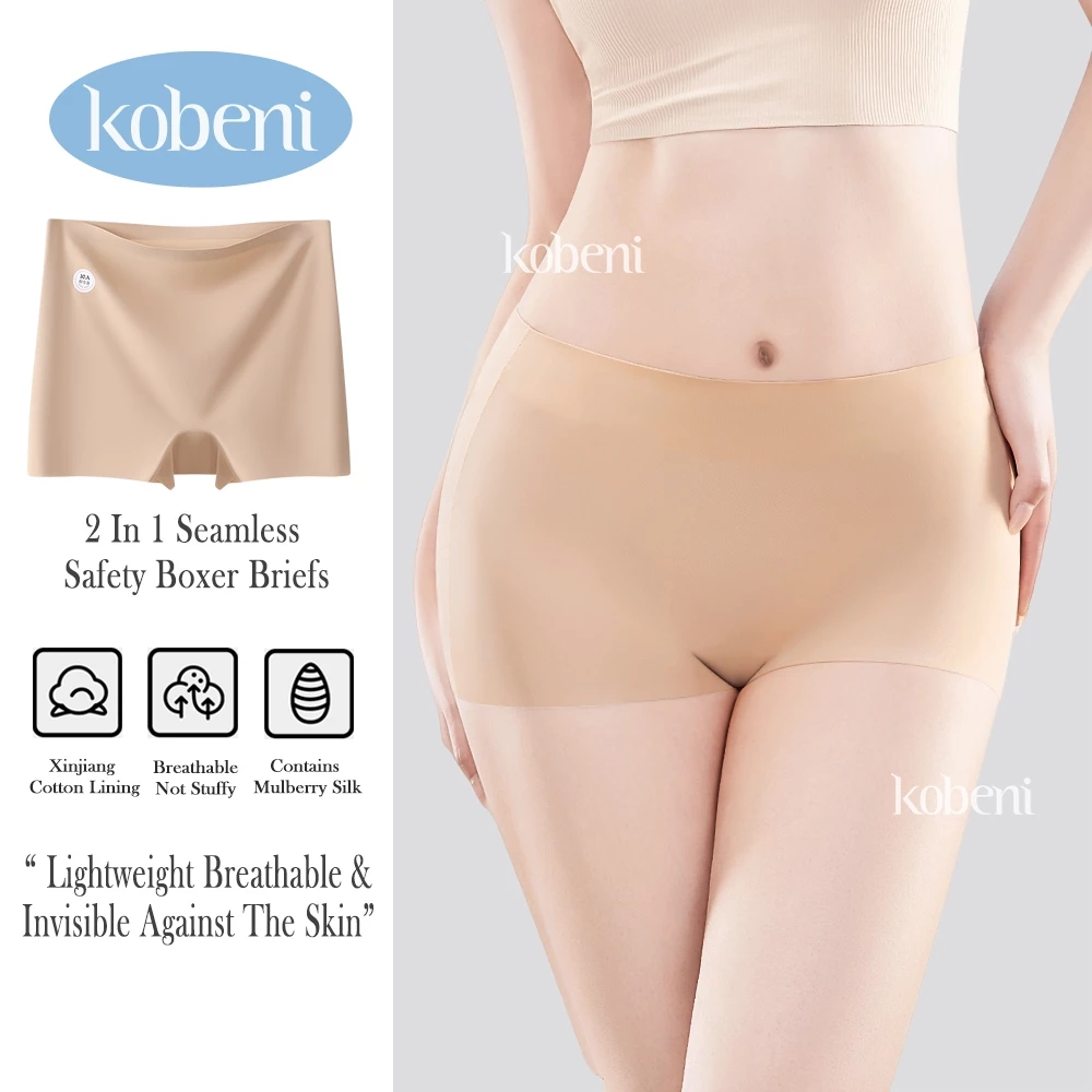 ⭐KOBENI⭐กางเกงในผู้หญิงมีขา ไร้ขอบ Shorty Panties กางเกงในกันโป้ เอวกลาง ยืดเยอะ ไม่ม้วน กระชับเต็มตัว เย็นด้วยผ้า