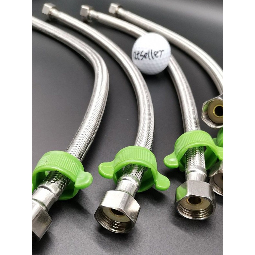 สายน้ำดี ยาง EPDM ถักสแตนเลส sus304 4หุน1/2สองข้าง สายเข้าเครื่องทำน้ำอุ่น ต่อก๊อกห้องน้ำ 1เส้น