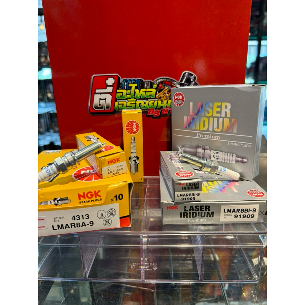 หัวเทียน NGK แท้ ใส่ หลีด4v giorno pcx160 X-max Forza มี2แบบ LMAR8A-9 สเปคเดิม LMAR8BI-9 เลเซอร์-อิร