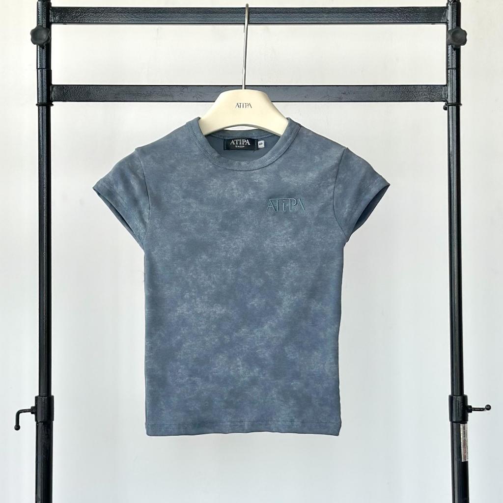 Atipashop - BURY TOP เสื้อยืด แขนกุด มัดย้อม ฟอก ผ้าใส่สบาย - รูปที่ 3