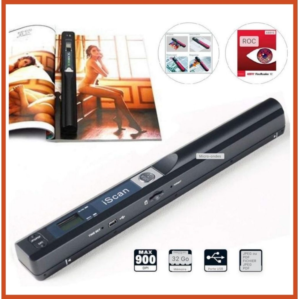 Original 100% iscan เครื่องสแกนเอกสาร เครื่องถ่ายเอกสาร ความละเอียดสูงสุด 900 dpi สาย USB LCDไฟล์ ประกัน1ปี