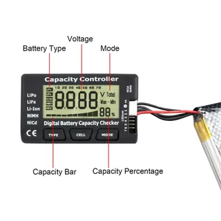 Cellmeter-7 เครื่องวัดแบตเตอรี่ Digital Battery Capacity Voltage Checker RC Cell Meter LiPo LiFe Li-ion NiMH