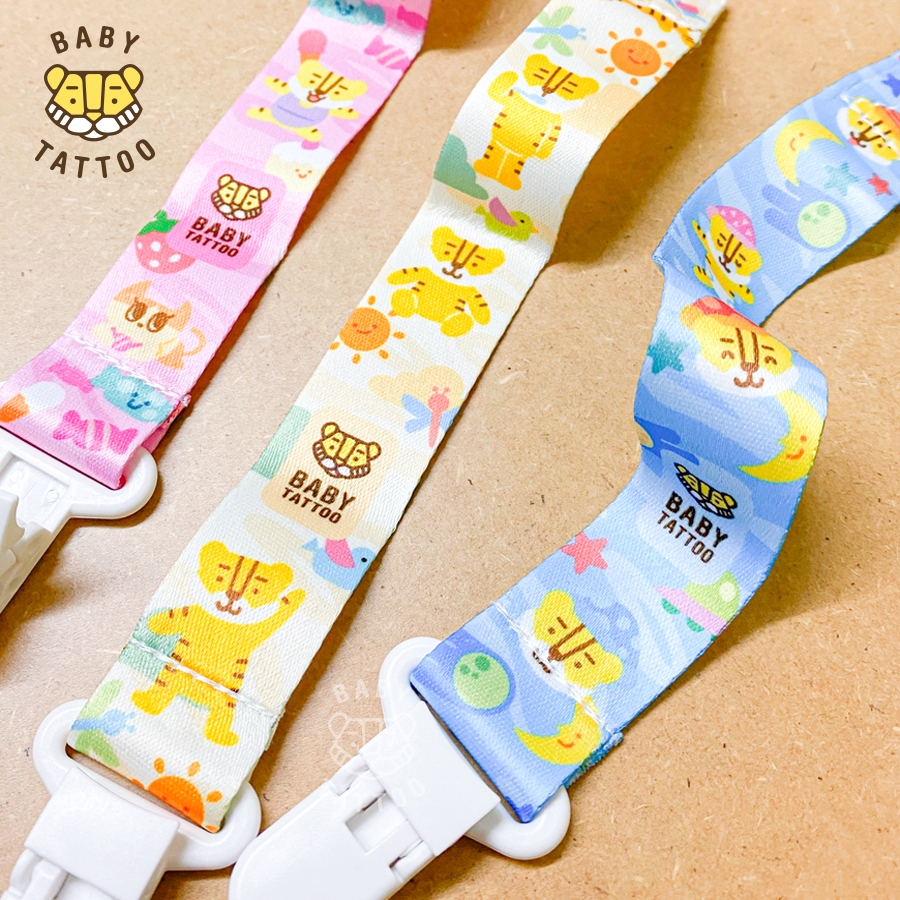 BABY TATTOO สายคล้องจุกหลอกซิลิโคน ตัวหนีบเป็นพลาสติกระบบ SAFETY LOCK หนีบแน่น ไม่หลุด สำหรับเด็ก - รูปที่ 5