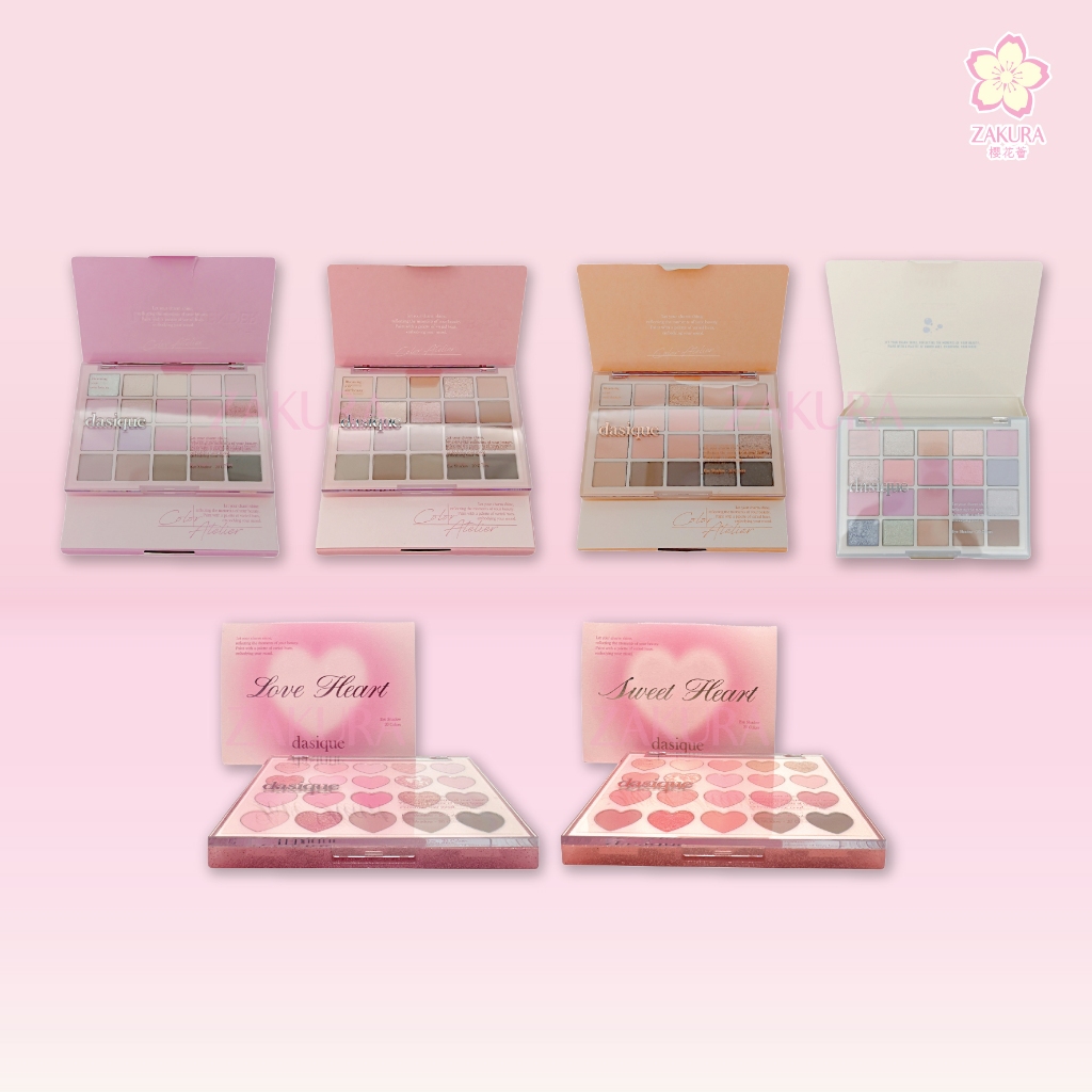 Dasique Vegan Mood Shadow Palette 10.5g - 01 Warm Basic/ 02 Cool Basic/ 03 Spring Coral/ 04 Light Lavender/ 05 Cotton Powder/ 06 Sweet Heart/ 07 Love Heart