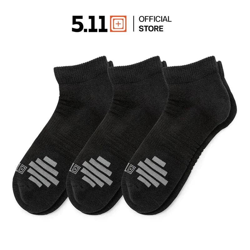 5.11 Tactical - PT-R Plus Ankle Sock (3-Pack) ถุงเท้าข้อสั้น กันลื่น แพ็ค 3 คู่ ลดการเสียดสี และอับชื้น