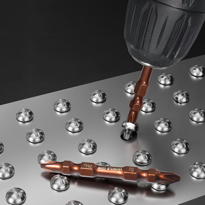 MUSCLE COW ไขควงปลายแม่เหล็ก 65 มิล ชนิดเหล็ก S2 แบบ PH2 หัวแฉกมีแม่เหล็ก ปลายสองด้าน ดอกไขควงแม่เหล็ก - รูปที่ 2