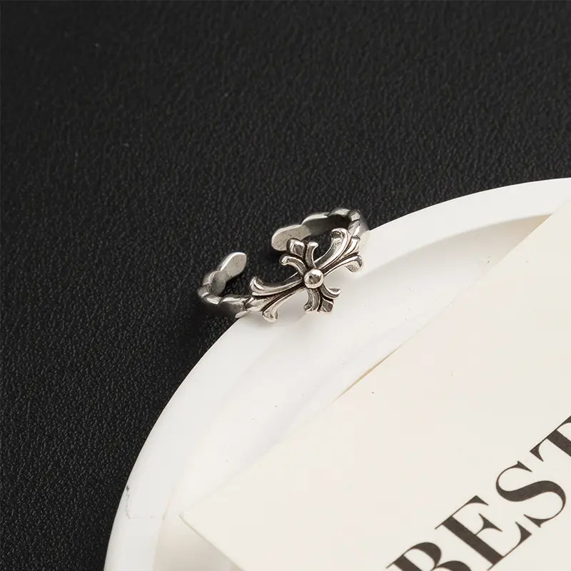 [จัดส่งจากกรุงเทพฯ] แหวนเปิดไขว้สไตล์พังค์ แหวนผู้ชายดีไซน์ย้อนยุคสีเข้ม หรูหรา น้ำหนักเบา แหวนผู้หญิง - รูปที่ 6