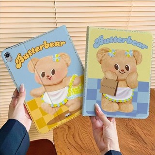 🌻24 ชั่วโมง🌻เคสป้องกัน Butter Bear iPadพร้อมช่องใส่ปากกา Air7 Air6 Gen11 Gen12 Gen9 Air8 pro11 MINI6