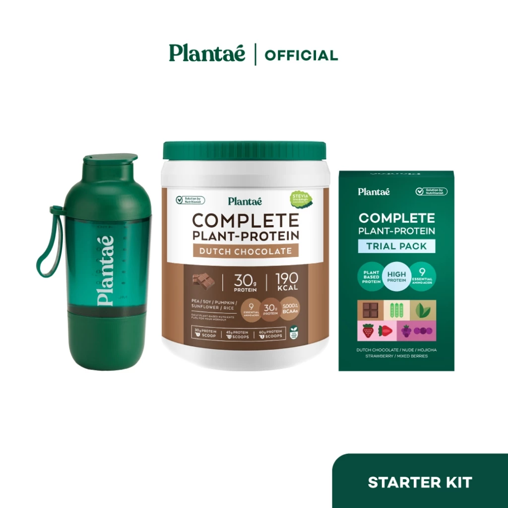 Plantae Starter Kit Set : รส ดัชท์ ช็อกโกแลต / PRO Refill Shaker / Trial Pack : โปรตีนพืช