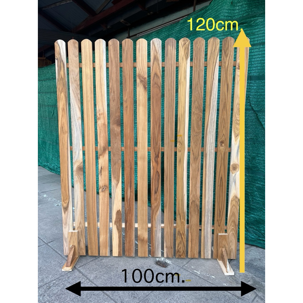รั้วไม้สักแท้ขนาดสูง 120 cm. ยาว 100 cm. รั้วไม้สัก รั้วล้อมต้นไม้ สินค้าพร้อมส่ง