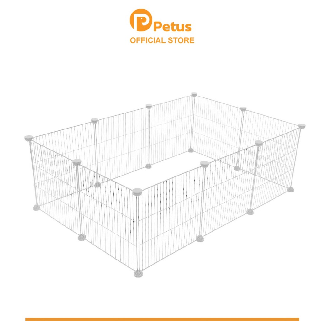 Petus คอกสุนัข คอกสัตว์เลี้ยง DIY Pet Fence ขนาด 30x30ซม. DIY ซี่กรงห่าง 2 ซม. คอกสัตว์เลี้ยง ออกแบบได้ตามใจชอบ สีขาว