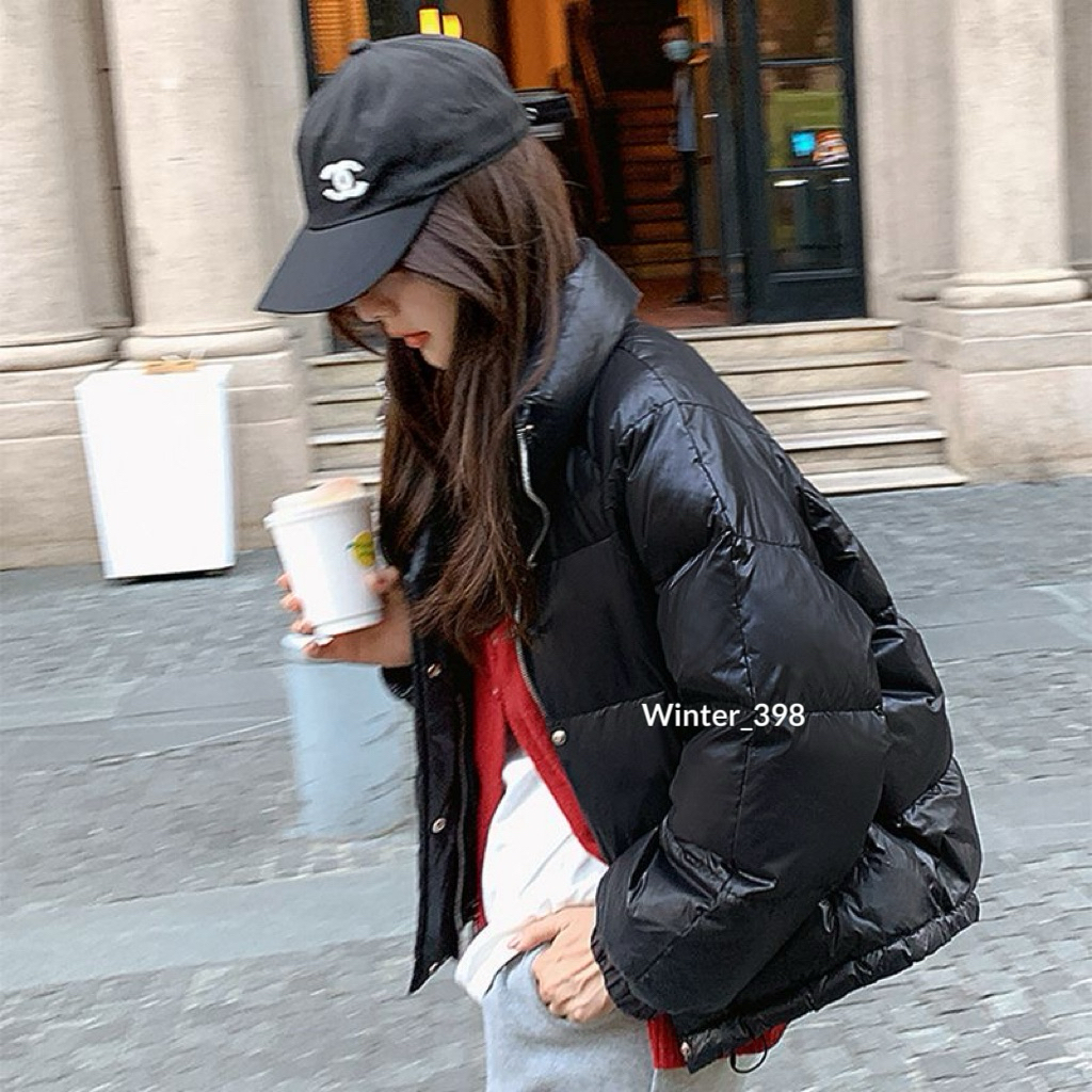 winter398:(W6)Shiny puffer jacket เสื้อแจ็คเก็ตกันหนาวบุนวมนุ่มๆ งานตรงปกงานสุดคุ้ม ชุดมีสายรูดปรับกระเป๋าใช้ได้จริงค่ะ - รูปที่ 4