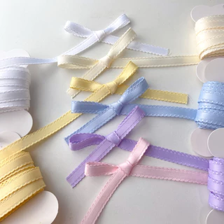 ♡ พร้อมส่ง | (5 หลา) Ribbon โบว์ ริบบิ้น ขอบหยัก ขนาด 10 mm / 1 cm