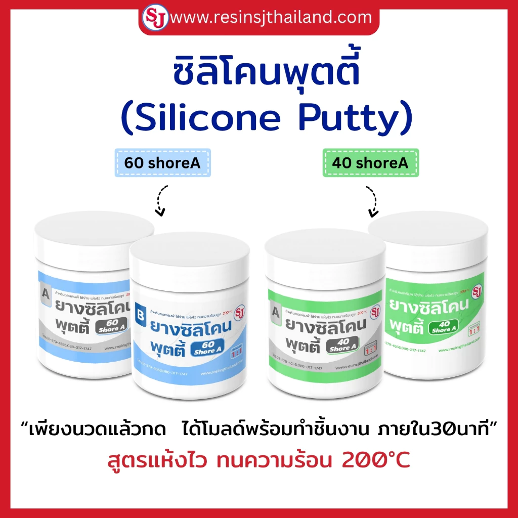 ซิลิโคนพุตตี้ ใช้ง่าย เหมาะสำหรับทำแม่พิมพ์ที่ต้องการความรวดเร็วและความละเอียดสูง สูตรแห้งไว