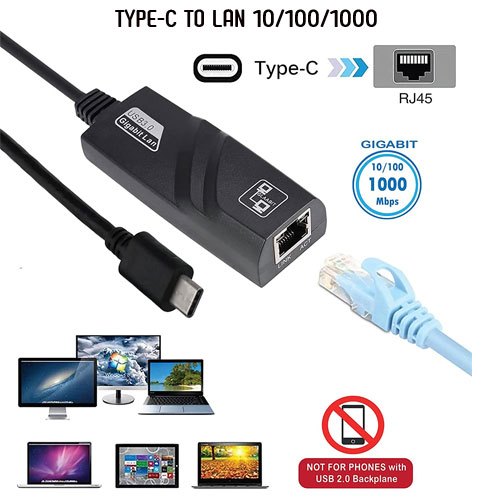 TYPE-C TO RJ45 (USB TO LAN) 10/100/1000Mbps