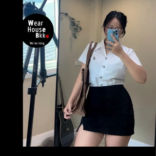 กระโปรงนักศึกษาทรงเอ ผ่าหน้า [สำหรับสาวสะโพกใหญ่] เอวเล็กสะโพกชัด เอวไม่หลวม ผ้านาโนนำเข้า🚚โค้ดส่งฟรี+ลด15%⚡