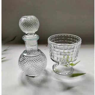 ชุดกรวดน้ำคริสตัส ที่กรวดน้ําพร้อมพานรอง สวยงาม คุณภาพดี ขนาด250 ml.รุ่น 2238 4256