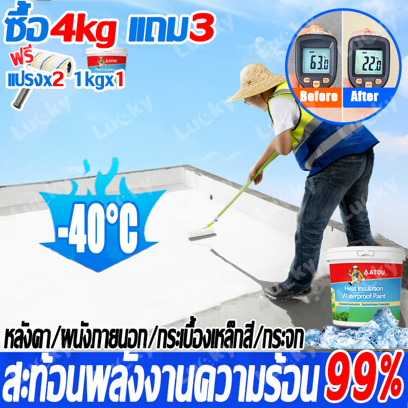 สีทากันซึม สีกันความร้อน กันน้ําและระบายความร้อน สะท้อนยูวี กันความร้อน สามารถใช้สําหรับมุงหลังคา /ผนังภายนอก/ กระจก