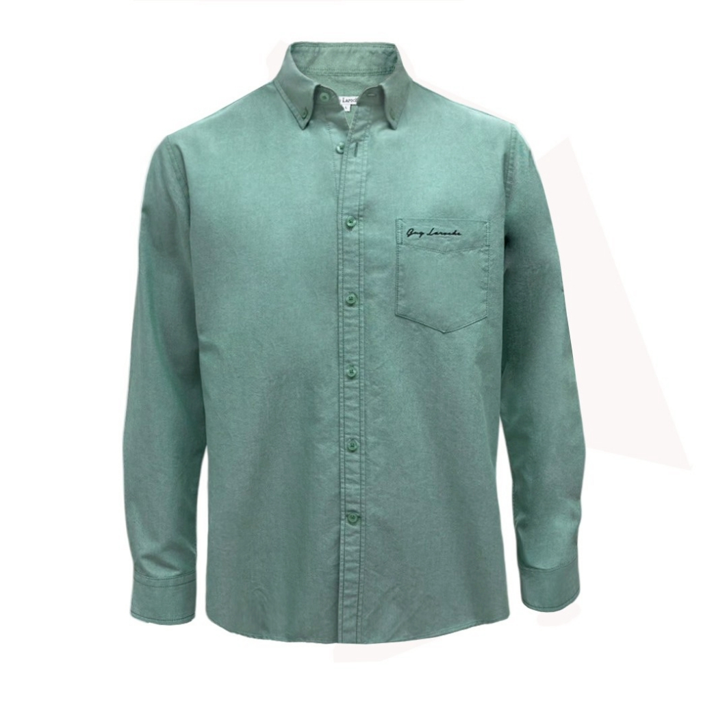 Guy Laroche เสื้อเชิ้ตแขนยาว ผ้าฝ้าย 100% ทรง REGULAR FIT สีเขียว รุ่น BAC6100S5GR