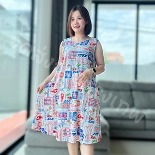 ชุดกระโปรงยาวแขนกุด ผ้านุ่มเด้ง ยืดได้เยอะ อกได้ถึง 50 นิ้ว ใส่สบาย จัดส่งจาก กทม.