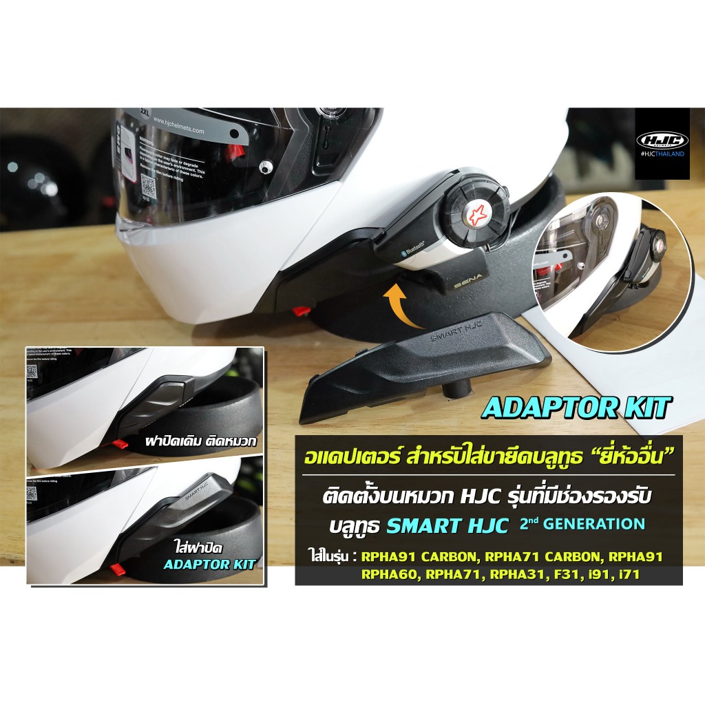 HJC Adaptor Kit ฝาอแดปเตอร์ เพิ่มช่องด้านข้างสำหรับเสียบขายึดบลูทูธ"ยี่ห้ออื่นๆ"