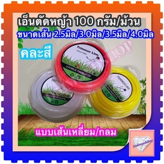 เอ็นตัดหญ้า 100 กรัม/ม้วน ขนาด /2.5มิล/3.0มิล/3,5มิล/4.0มิล แบบเส้น กลม/เหลี่ยม
