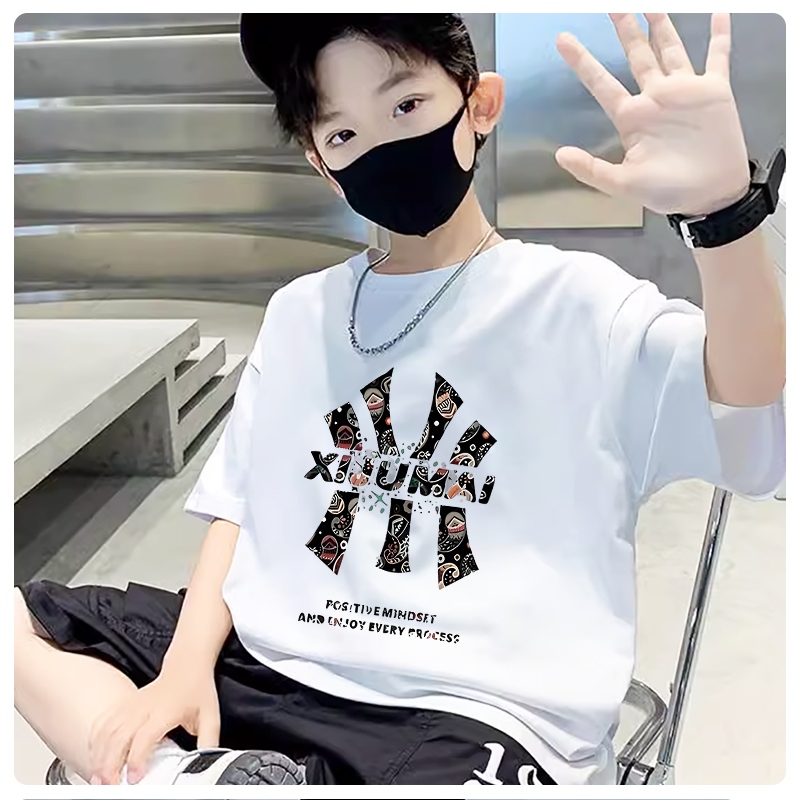 H977เสื้อเด็กแฟชั่ง เสื้อยืดแขนสั่งได้ทังเด็กชายและเด็กหญิง ลายสวยน่ารัก ผ้านุ่นใส่สบายมี7สีให้เลือก